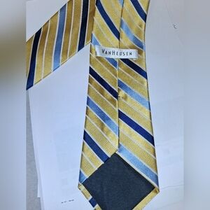 Van Heusen Men's Striped Tie - Gold and Blue